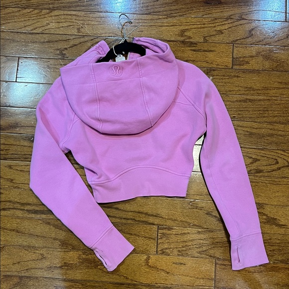 45. LULULEMON Scuba cropped sweater jacket full zip XS/S Cropped Pink hoodie - Picture 2 of 8